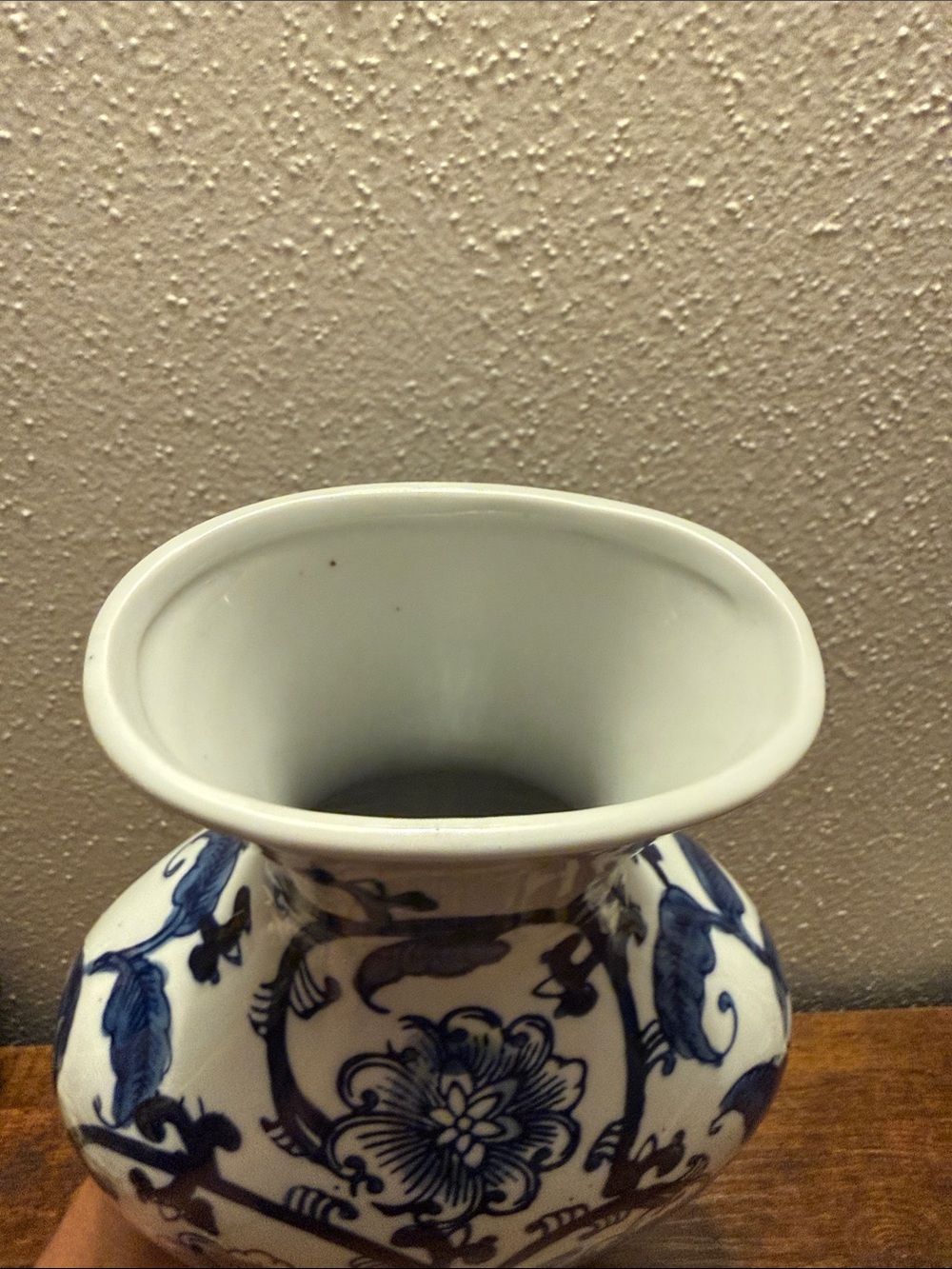 Blue and White Floral Ceramic Vase Approx 11” - Picture 10 of 16